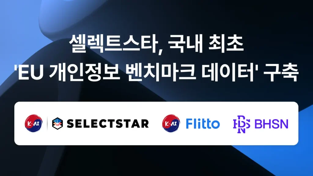 셀렉트스타 EU 개인정보 벤치마크 데이터 구축