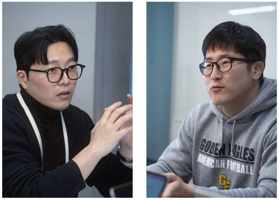 '2025 K-콘텐츠 AI 혁신 선도 사업' 프로젝트 책임자 정세엽(왼쪽)과 프로젝트 매니저 김창익(오른쪽)