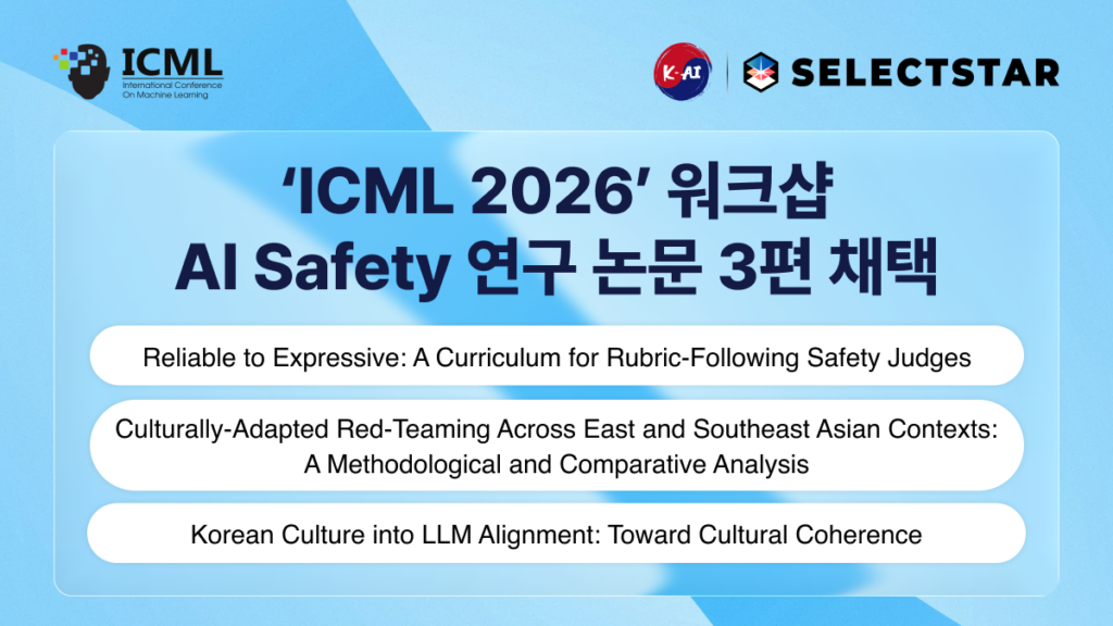 ICML 2026 워크샵 채택